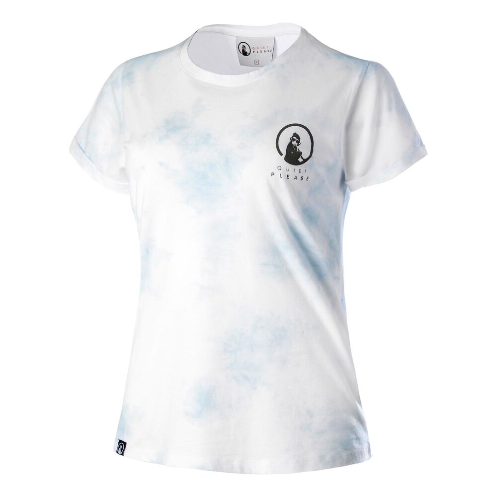 Quiet Please Tie Dye T-shirt Femmes - Bleu Clair , Blanc