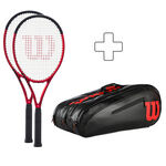 Lot De Raquettes Wilson 2x Clash 100L V2.0 plus Schlägertasche