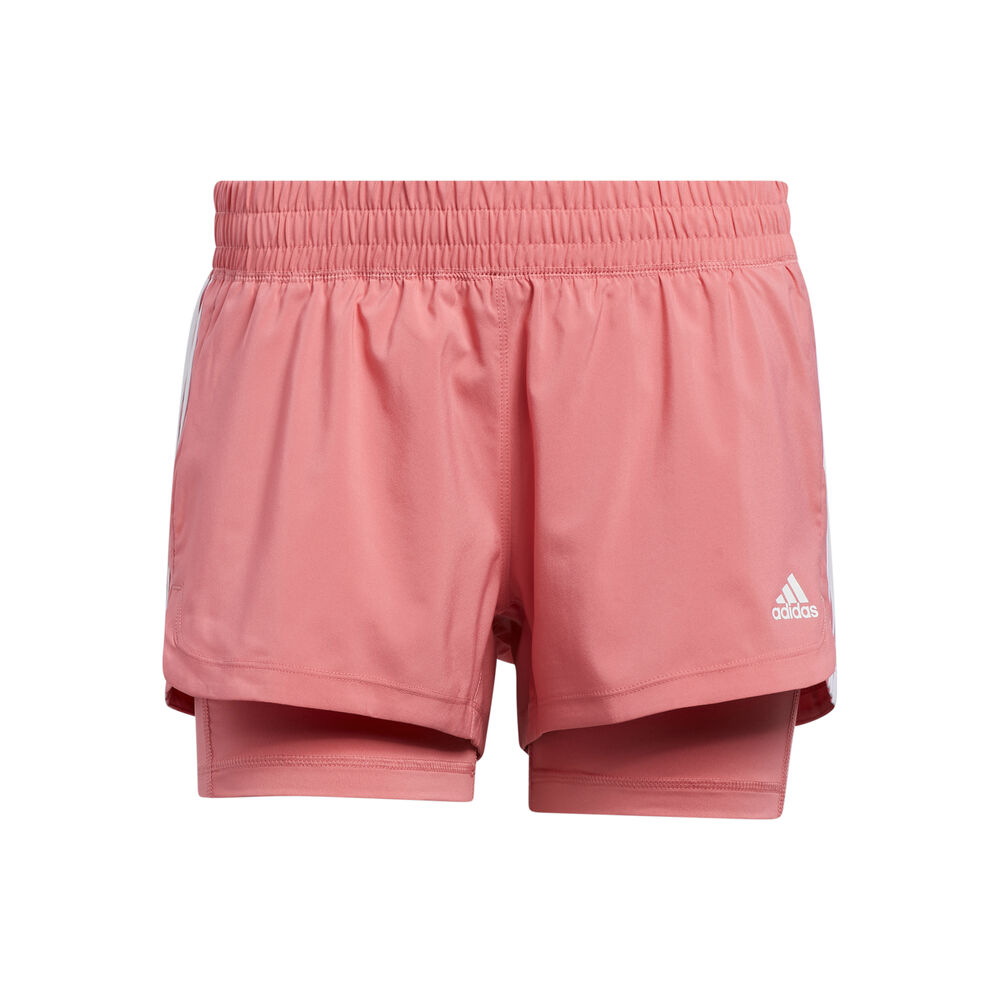 adidas Pacer 3-Stripes Woven 2in1 Shorts Femmes - Rosé, Blanc