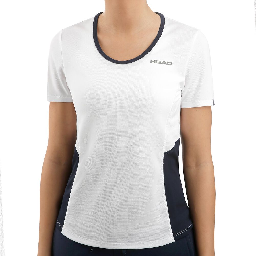 HEAD Club Tech T-shirt Femmes - Blanc , Bleu Foncé