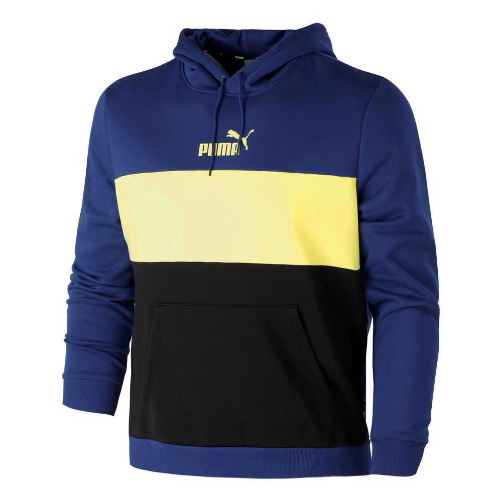 Puma Essential Colorblock Sweat À Capuche Hommes - Bleu Foncé , Jaune