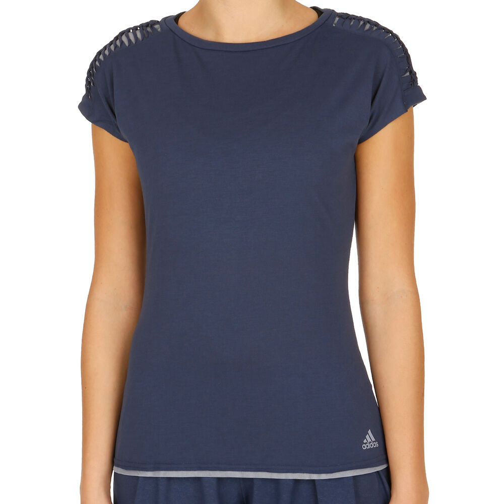 adidas Melbourne T-shirt Femmes - Bleu Foncé , Gris Clair