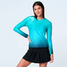 Linen  Nouveau Intuition Haut manches longues Femmes - turquoise, bleu fonc&eacute;