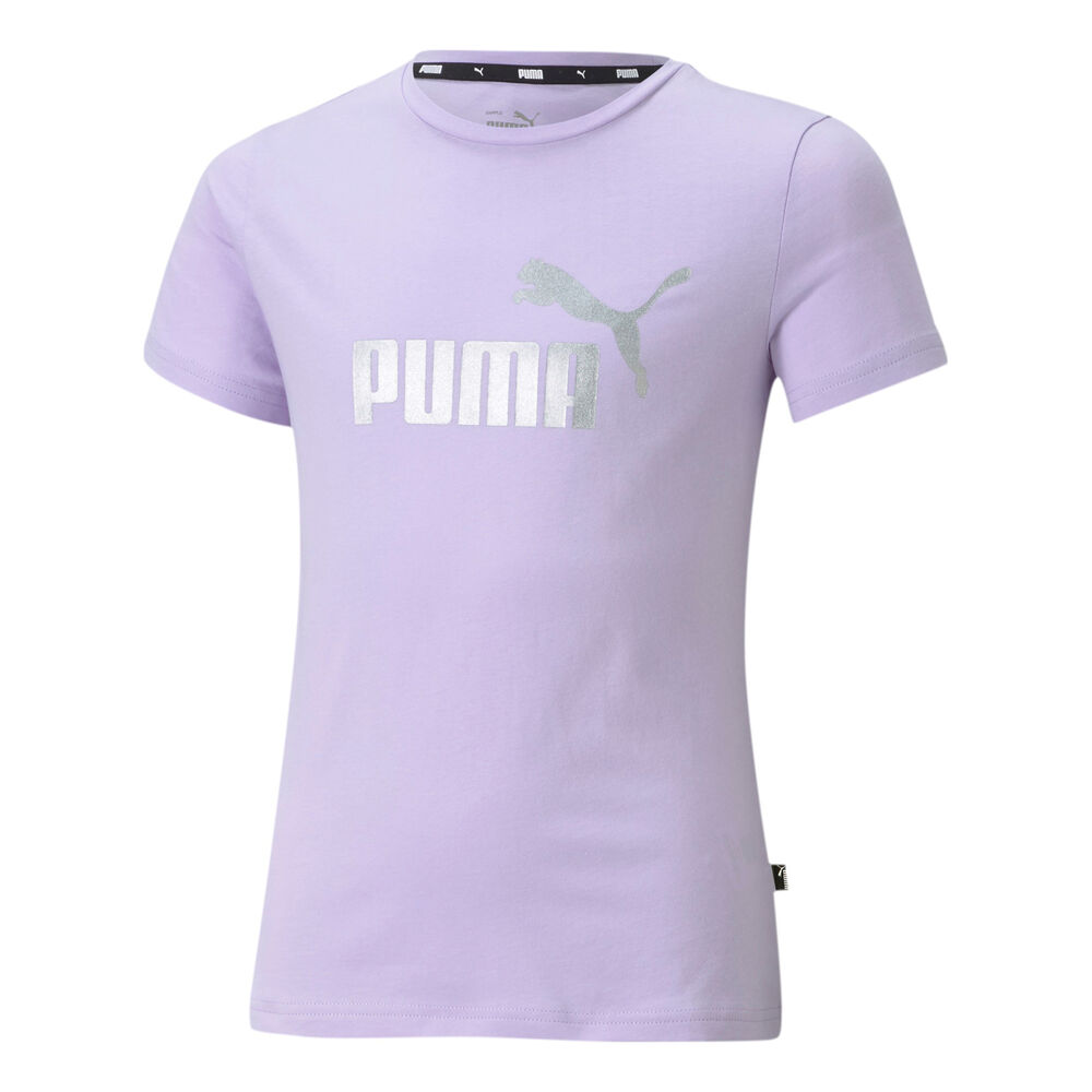Puma Essential Logo T-shirt Filles - Lilas , Argent