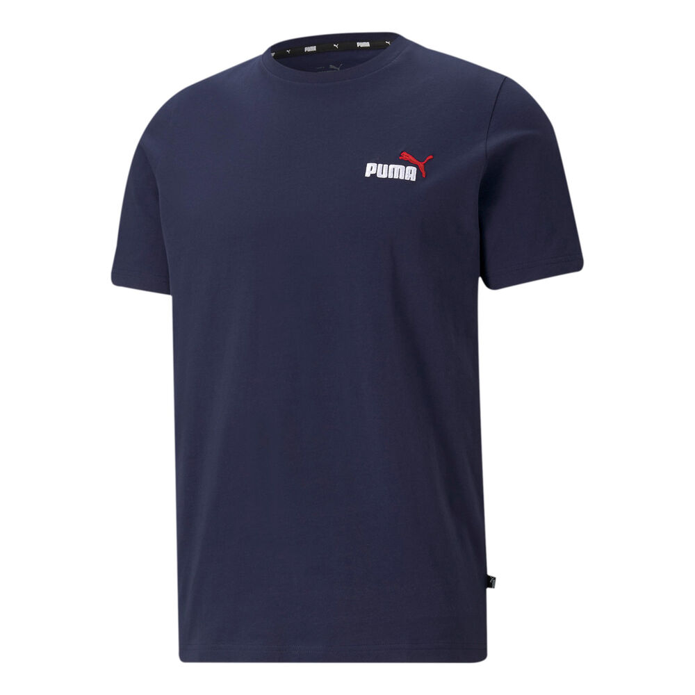 Puma Essential Embroidery Logo T-shirt Hommes - Bleu Foncé , Blanc