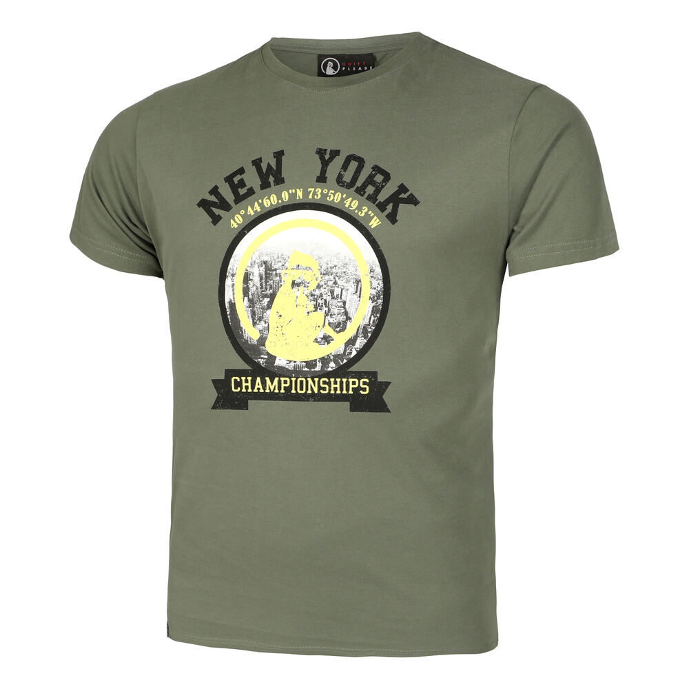 Quiet Please New York Championships T-shirt Hommes - Vert Olive , Multicouleur
