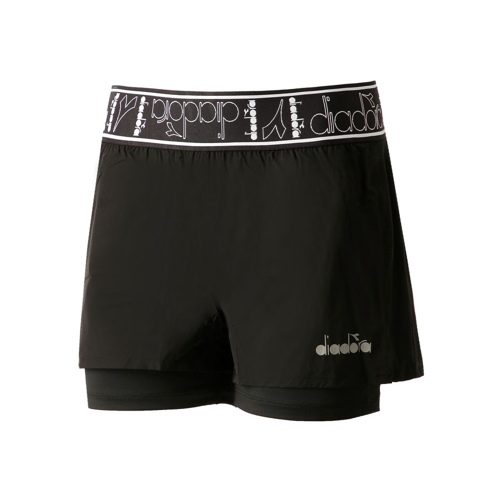 Diadora Double Layer Shorts Femmes - Noir , Blanc