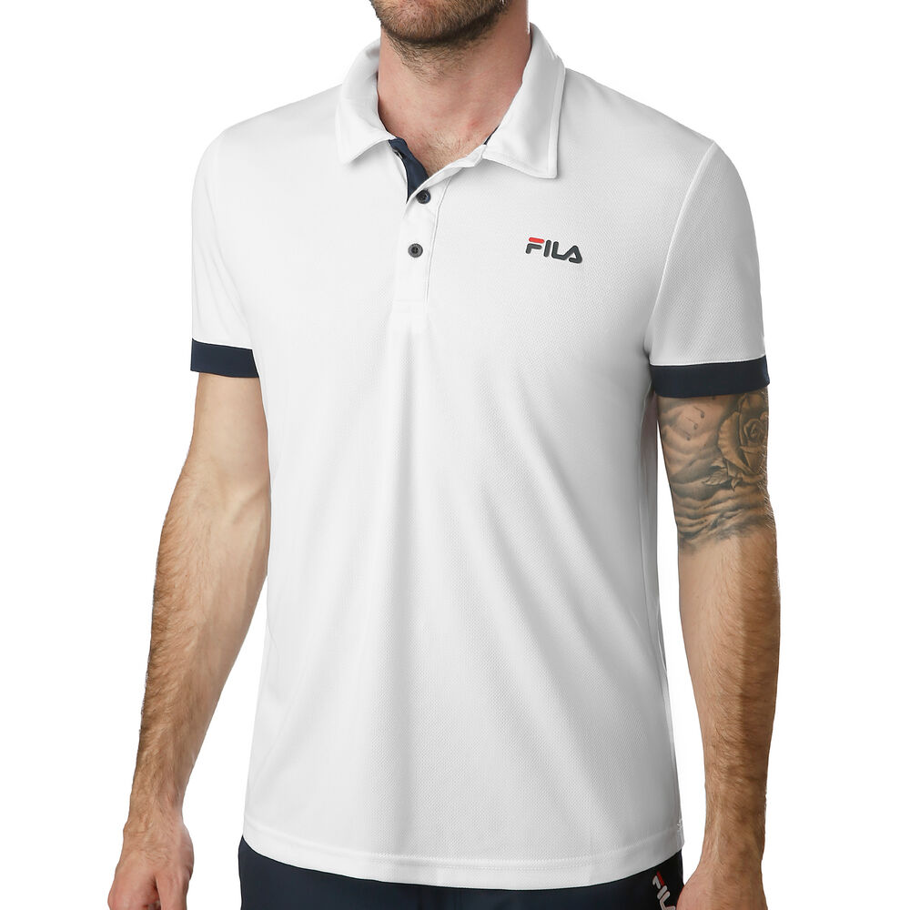 Fila Popey Polo Hommes - Blanc , Bleu Foncé