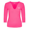 Ariana Tech V-Neck Haut manches longues Femmes - pink, blanc