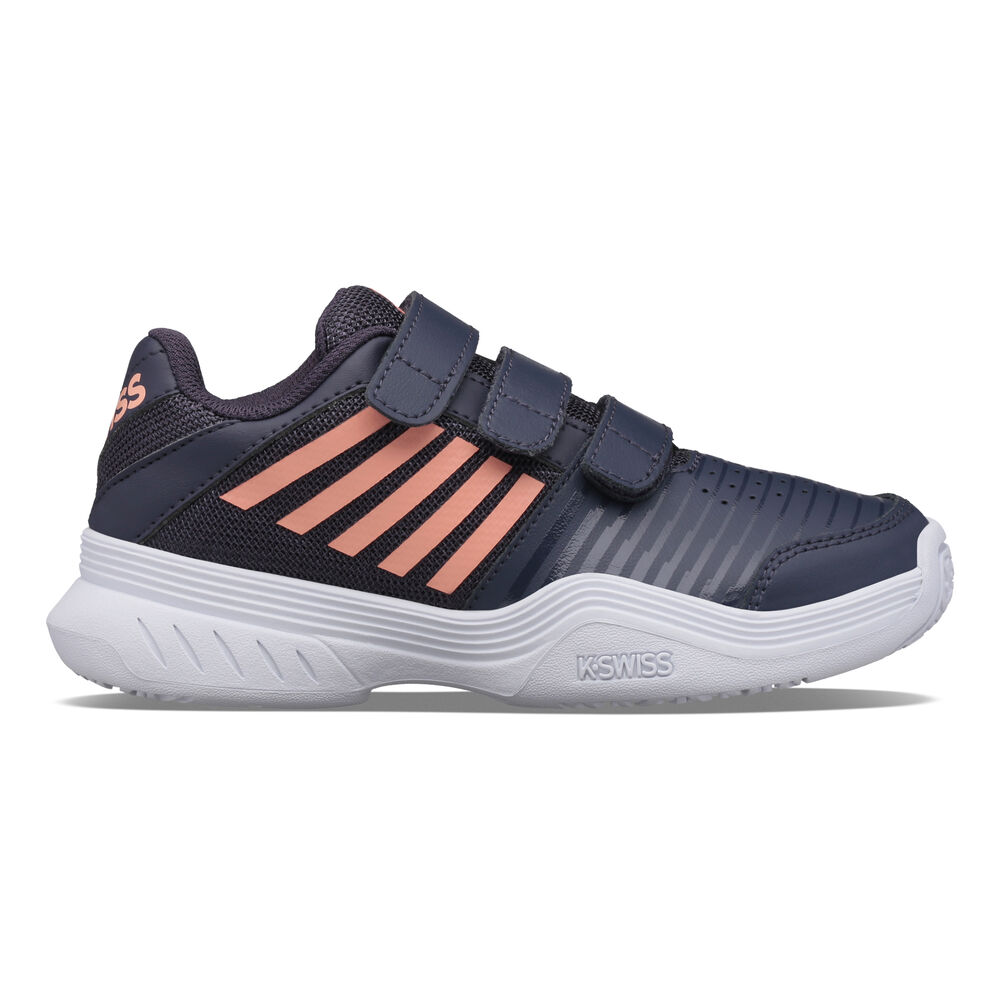 K-Swiss Court Express Strap OMNI Chaussures Toutes Surfaces Filles - Bleu Foncé , Abricot
