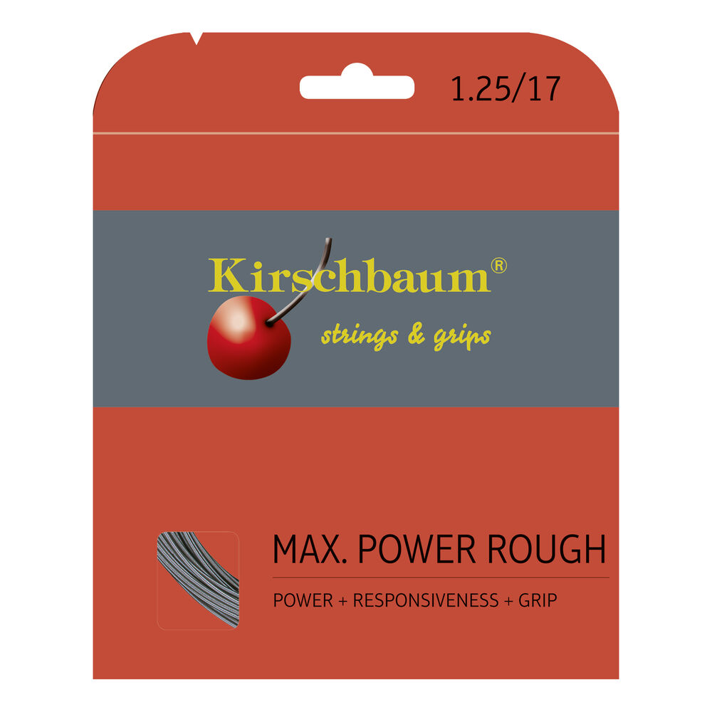 Kirschbaum Max Power Rough Cordage En Garniture 12m - Anthracite