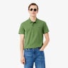 Ribbed Collar Polo Hommes - vert, blanc