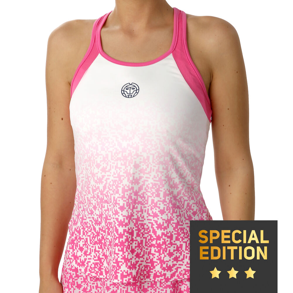 BIDI BADU Fleur Tech Débardeur Tank Top Edition Spéciale Femmes - Blanc , Pink