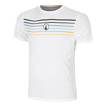 V&ecirc;tements Quiet Please Quiet Please Endlessly Trainings Stripe T-shirt Hommes-Blanc,Multicouleur