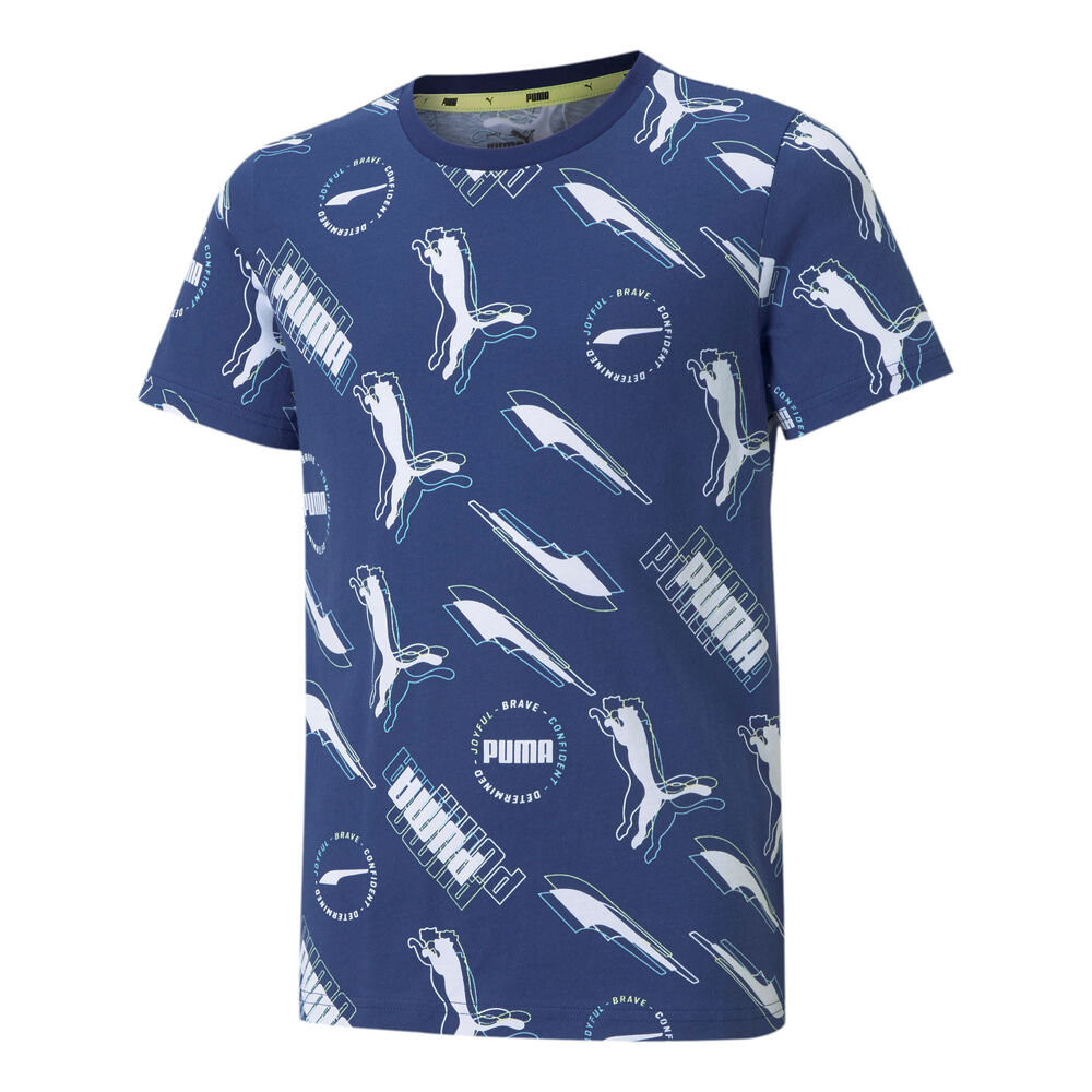 Puma Alpha AOP T-shirt Garçons - Bleu , Blanc