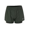 Dri-Fit One Mid Rise 2in1 3in Shorts Femmes - vert, argent