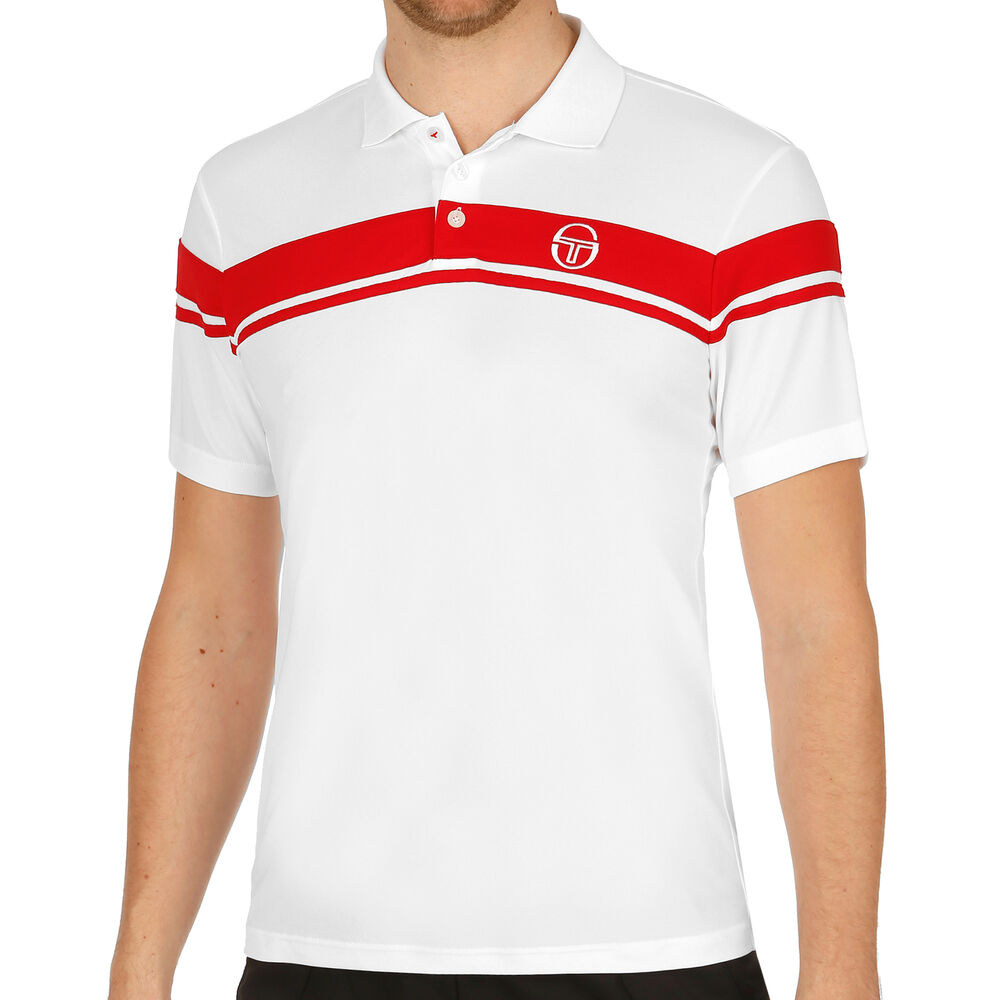 Sergio Tacchini Young Line Pro Yarn Polo Hommes - Blanc , Rouge