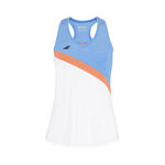 V&ecirc;tements Babolat Babolat Play D&eacute;bardeur Tank Top Filles-Blanc,Bleu Clair