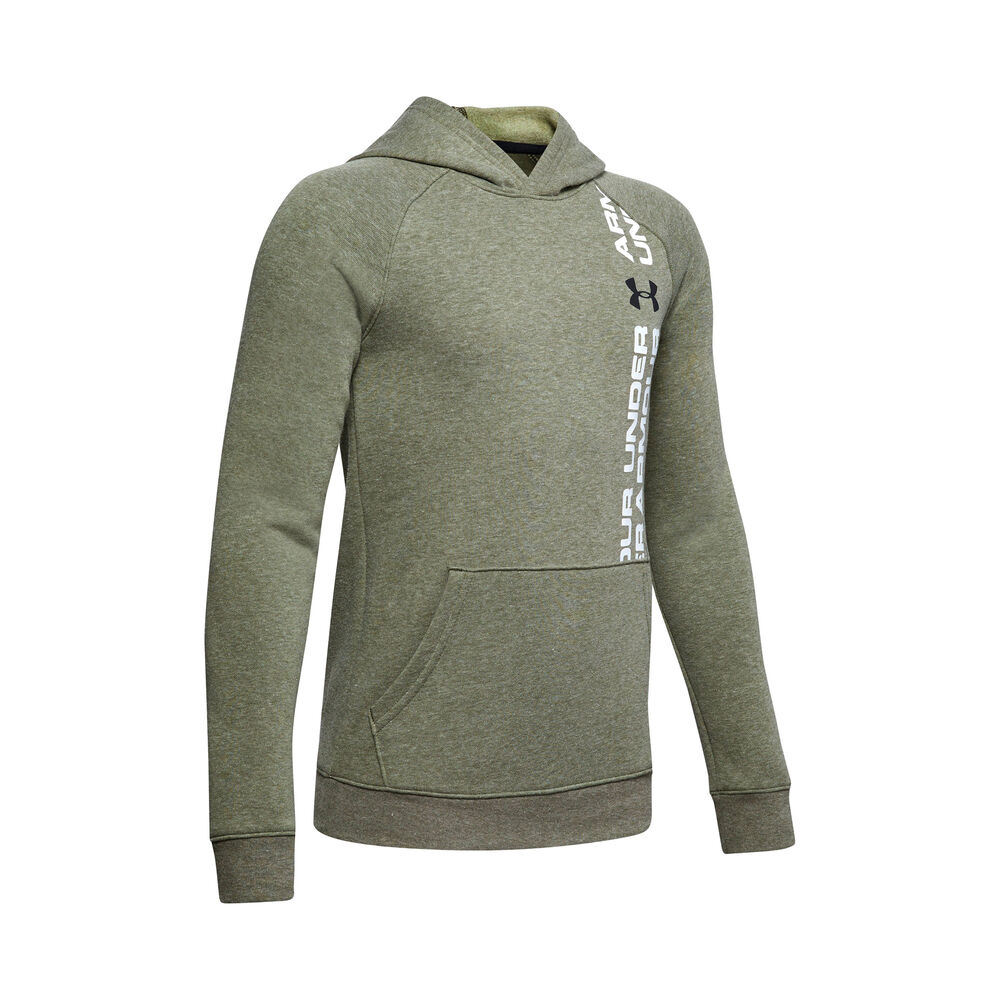 Under Armour Rival Wordmark Sweat à Capuche Garçons - Kaki, Blanc