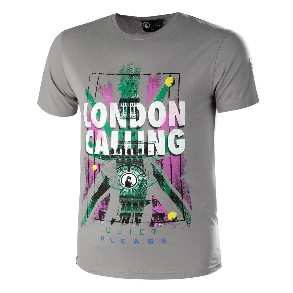Quiet Please London Calling T-shirt Hommes - Gris , Multicouleur