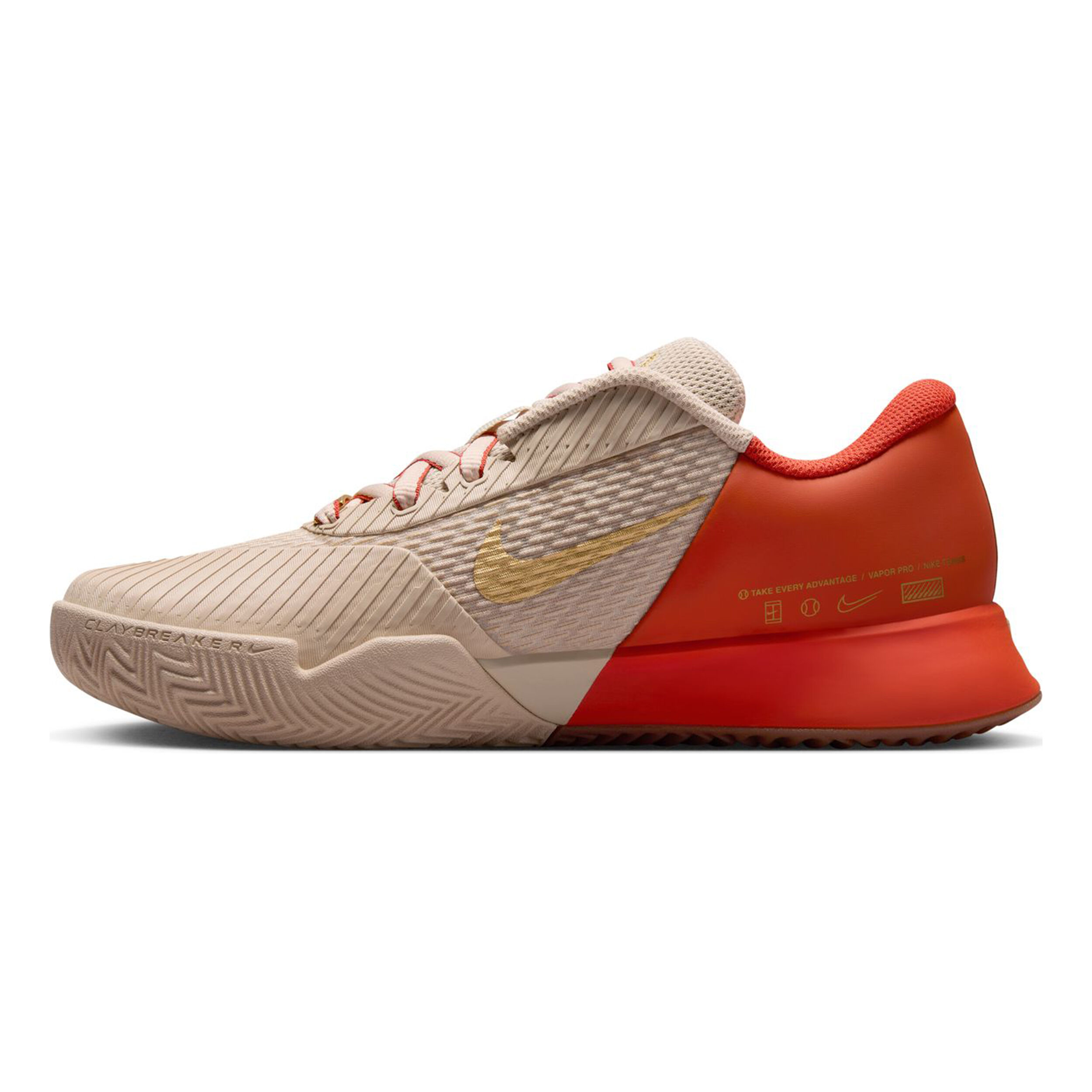 Air Zoom Vapor Pro 2 PRM Chaussure Terre Battue Femmes Beige Rouille