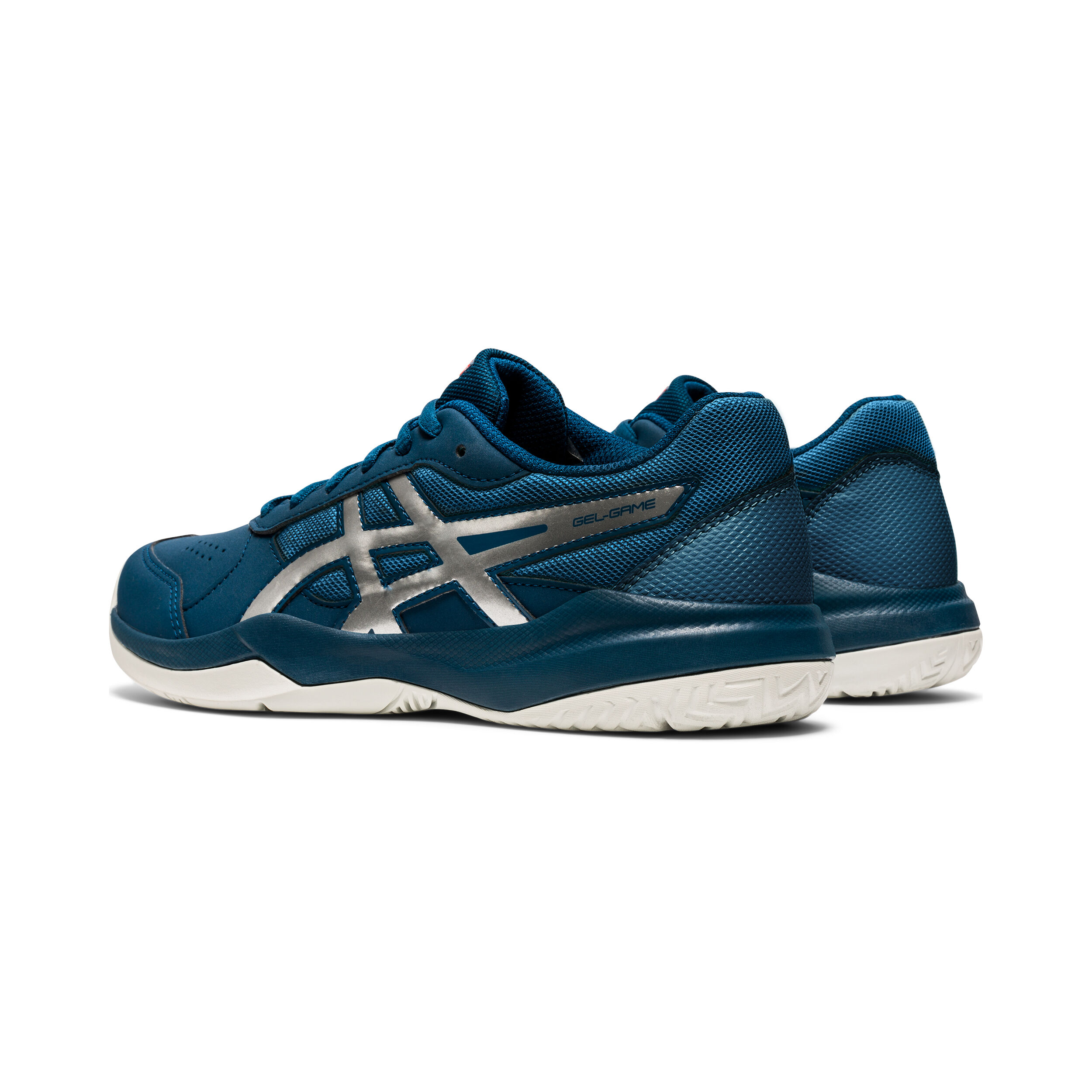 Gel Game 7 GS Chaussures Toutes Surfaces Enfants Bleu Petrol Argent