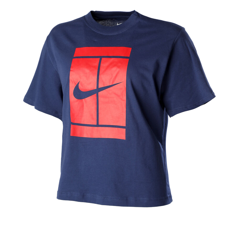 Nike Court Seasonal T-shirt Femmes - Bleu Foncé , Rouge