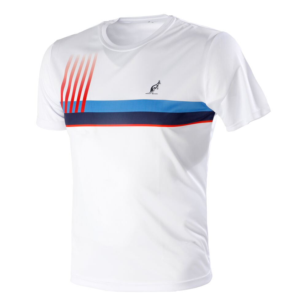 Australian Printed Stripes T-shirt Hommes - Blanc , Multicouleur