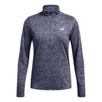 V&ecirc;tements Under Armour Under Armour Tech Twist Warmup 1/2 Zip Haut Manches Longues Femmes-Bleu Gris