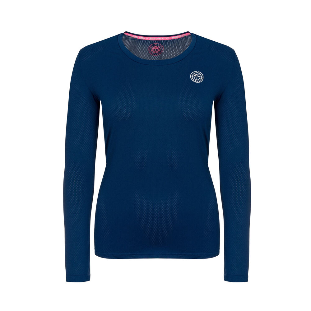 BIDI BADU Mina Tech Roundneck Haut Manches Longues Filles - Bleu Foncé , Blanc