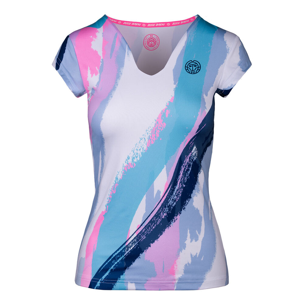 BIDI BADU Bella 2.0 Tech V-Neck T-shirt Femmes - Blanc , Multicouleur