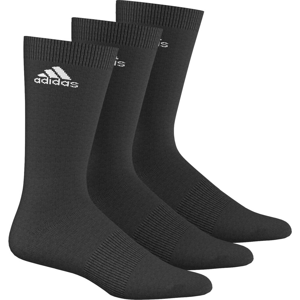 adidas Performance Crew Thin Chaussettes De Sport Pack De 3 - Noir , Blanc
