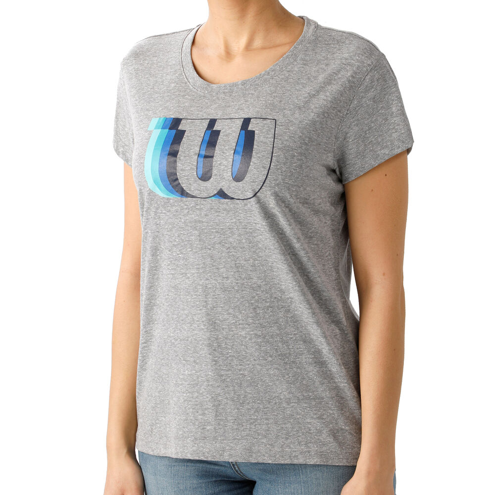 Wilson Blur Tech Heather T-shirt Femmes - Gris , Bleu
