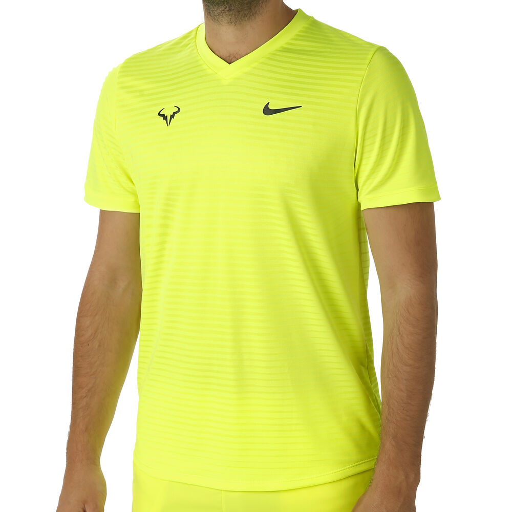 Nike Rafael Nadal Challenger T-shirt Hommes - Jaunes Fluo , Noir