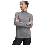 V&ecirc;tements Under Armour Under Armour Tech 1/2 Zip-Twist Haut manches longues Femmes-vert, noir