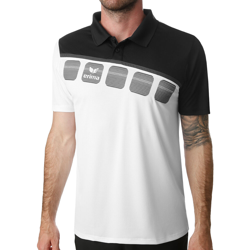 Erima 5-C Function Polo Hommes - Blanc , Noir