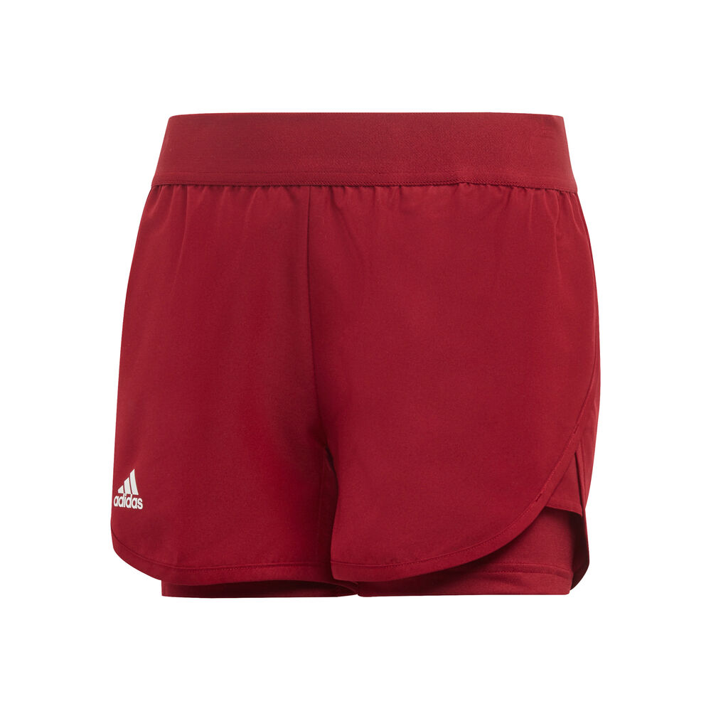 adidas Club Shorts Filles - Rouge Foncé , Blanc
