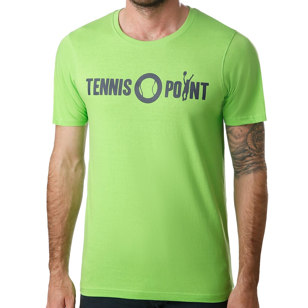 Tennis-Point Basic Cotton T-shirt Hommes - Vert Clair , Noir