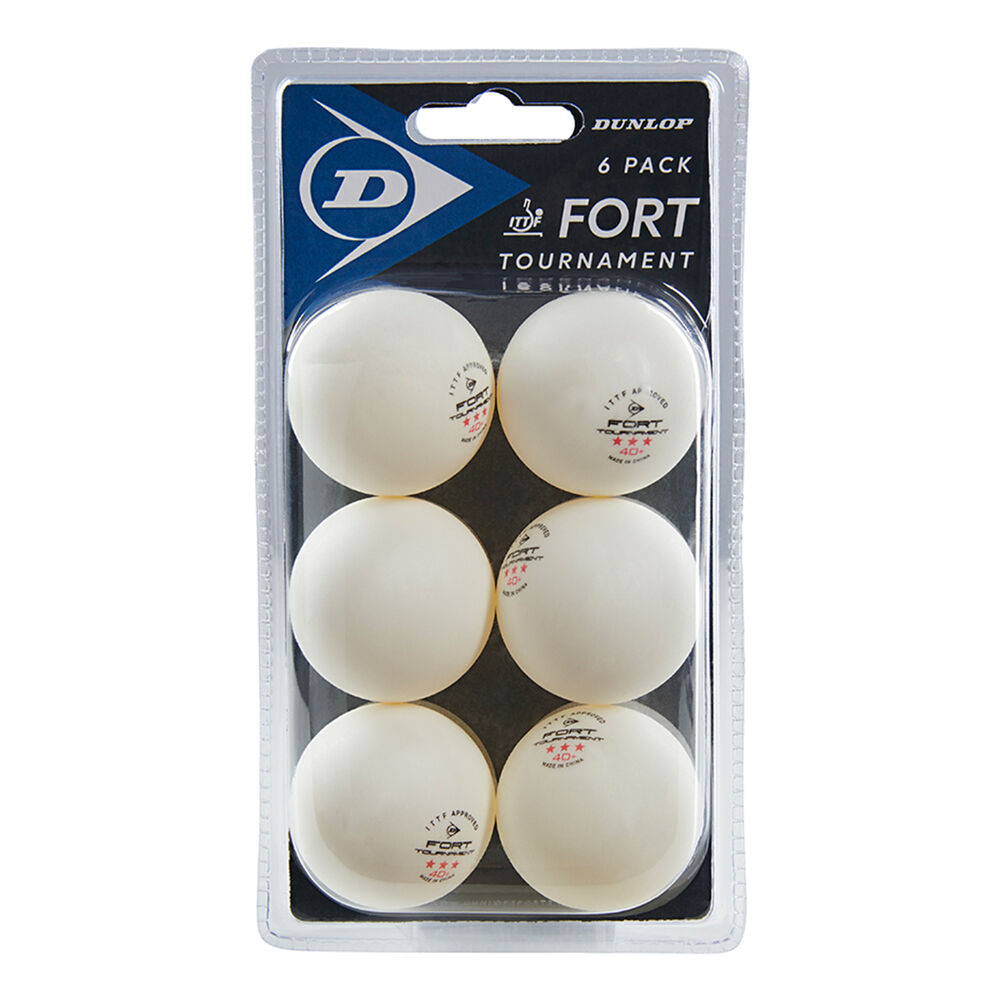 Dunlop Fort Tournament 6 Ball Blister Ensemble De Tennis De Table - Blanc