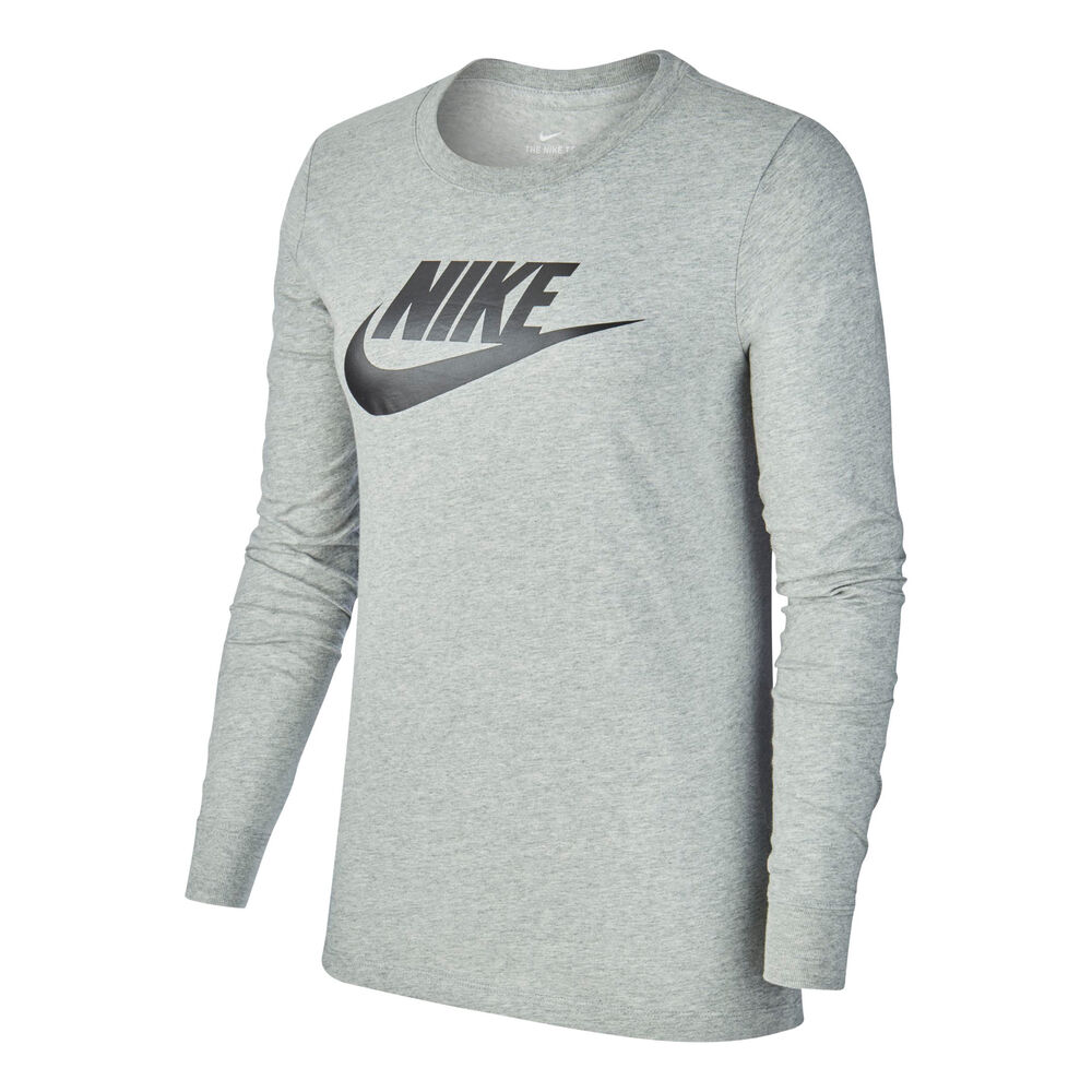 Nike Sportswear Essential Icon Haut Manches Longues Femmes - Gris Clair , Noir