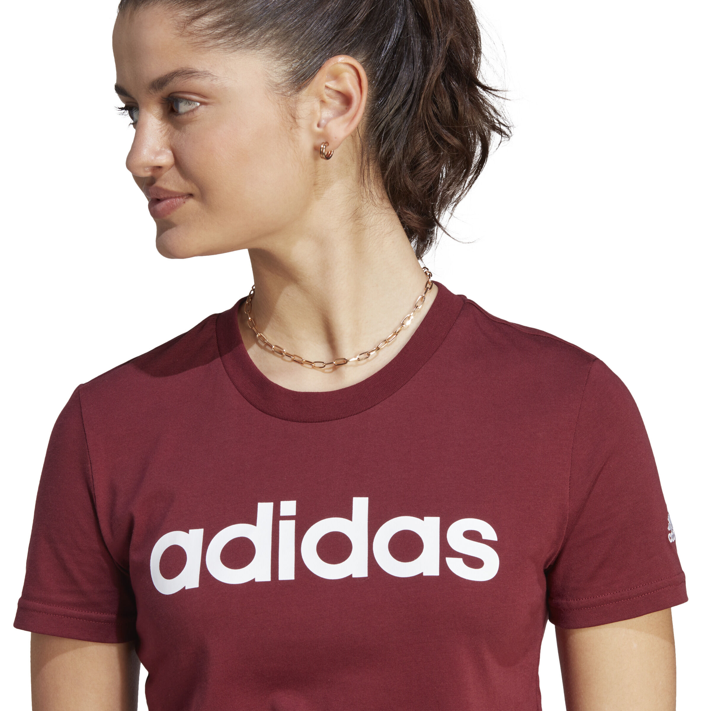 Buy adidas Linear T shirt Femmes Rouge Blanc online Tennis