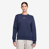 Phoenix Fleece Crew Sweat-shirt Femmes-Bleu Fonc&eacute;,Cr&egrave;me