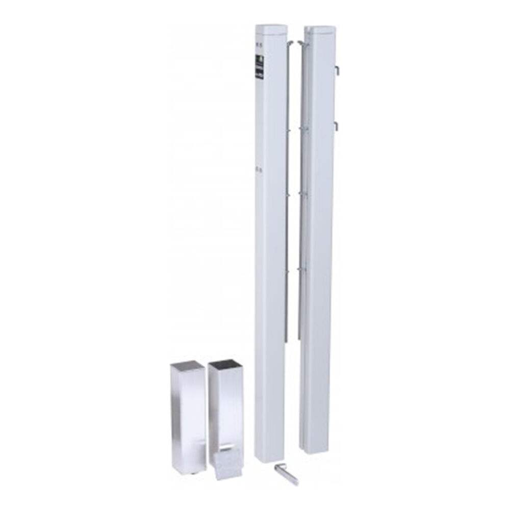 Tegra ASS Poteau Pour Filet Aluminium, Tube Carré - Blanc
