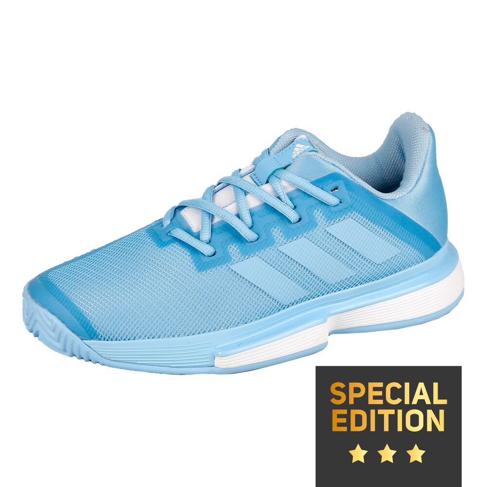 adidas Sole Match Bounce Clay Chaussure Terre Battue Edition Spéciale Femmes - Bleu Clair , Blanc