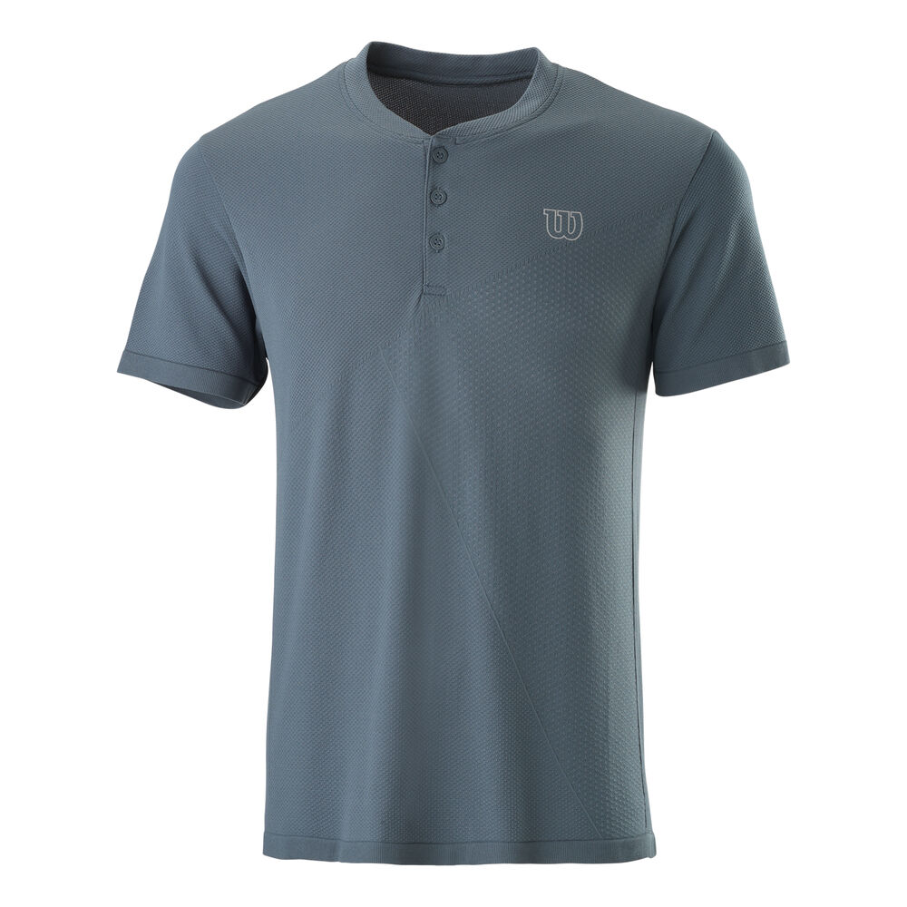 Wilson Power Seamless Henley II T-shirt Hommes - Gris , Blanc