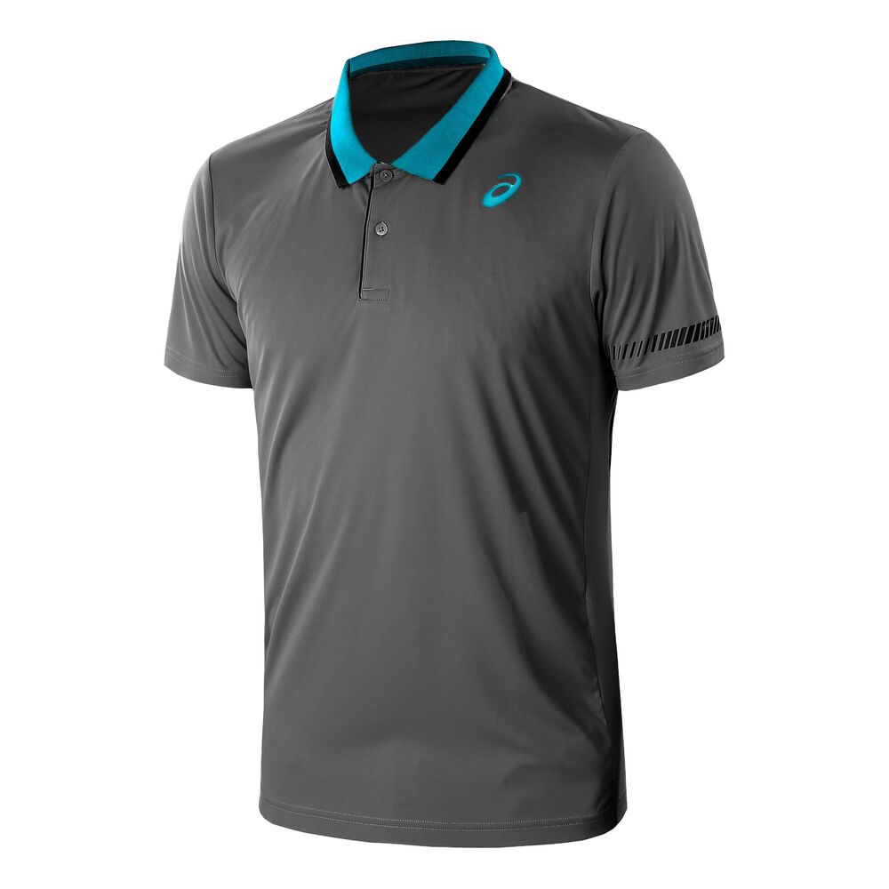 Asics Polo Hommes - Gris Foncé, Turquoise