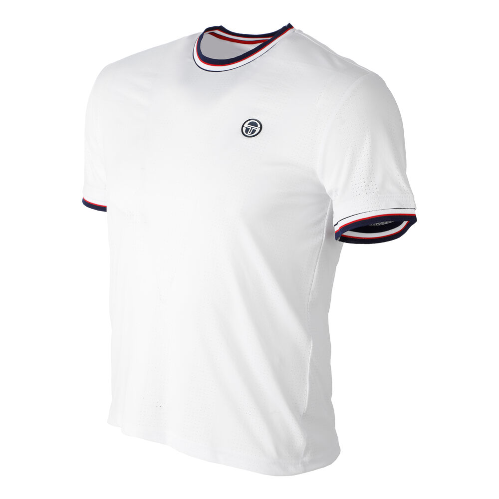 Sergio Tacchini Paris T-shirt Hommes - Blanc , Bleu Foncé