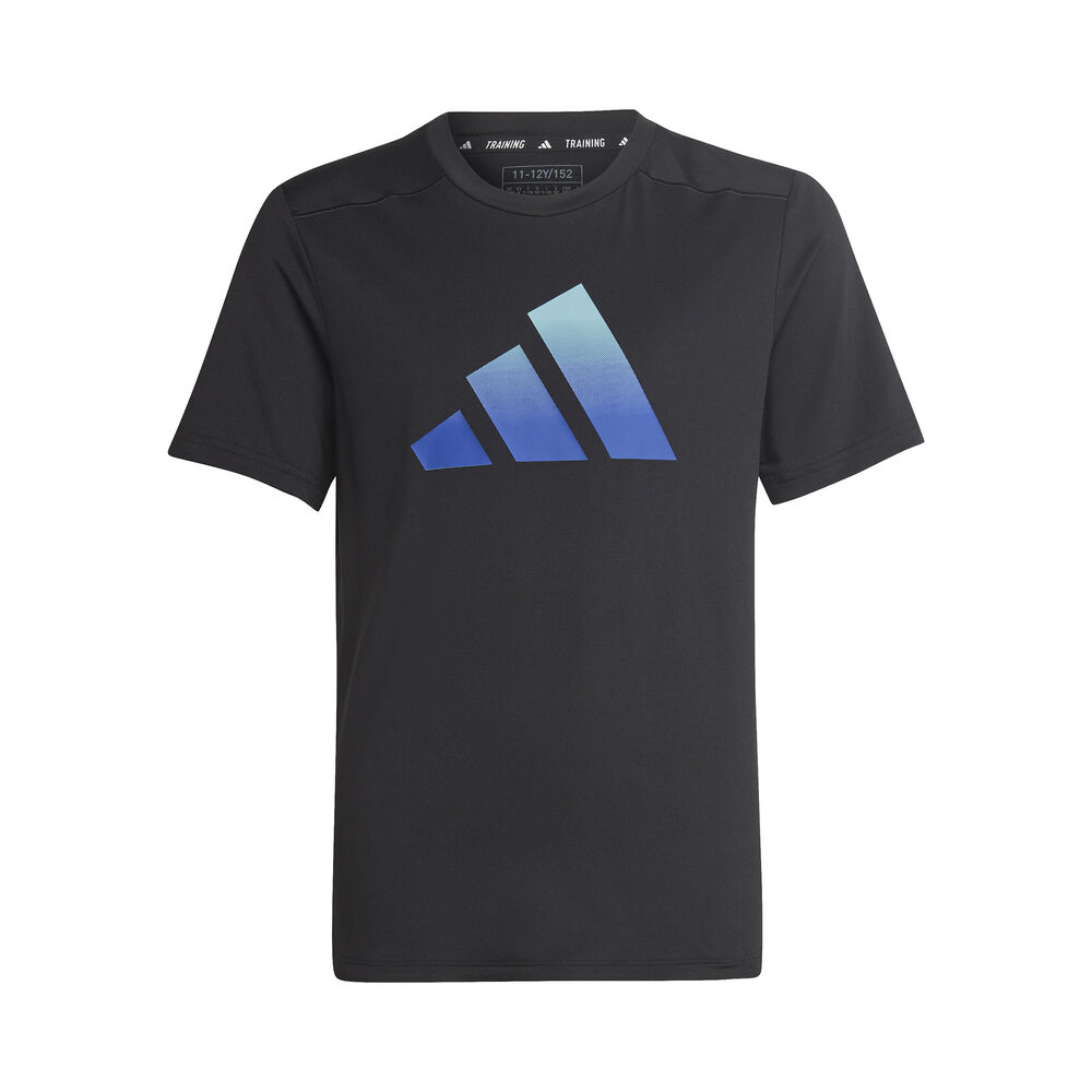 Adidas Train Icons Aeroready Logo T-Shirt Garçons - Noir , Bleu