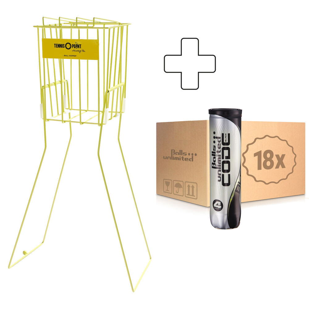 Balls Unlimited Code Black 18 Tubes De 4 + Panier Ramasse Balles