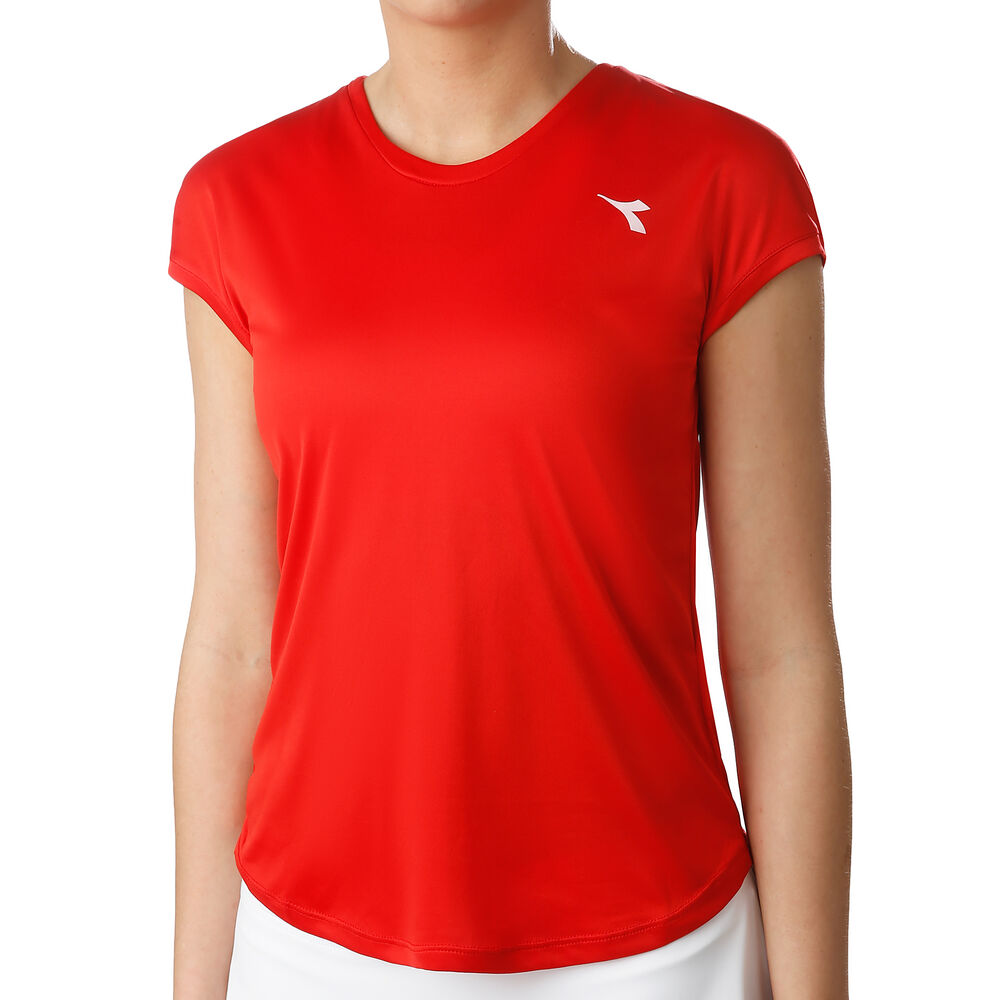 Diadora Team T-shirt Femmes - Rouge , Blanc